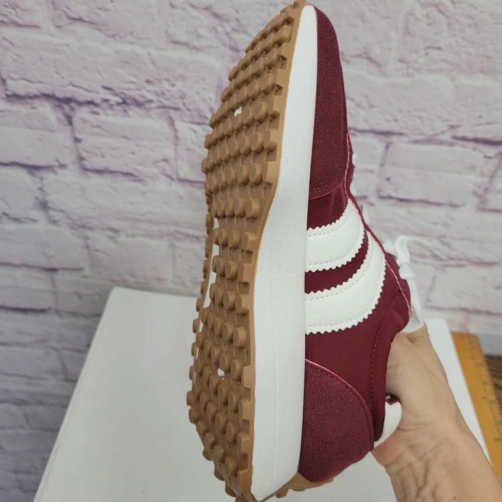 STAY REAL Burgundy Suede Platform Sneakers Womens Size EU 41 Chunky Y2K Retro